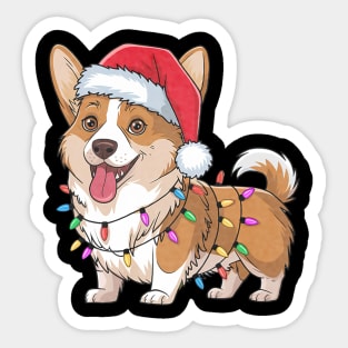 Cardigan Welsh Corgi Christmas Lights Xmas Dogs Sticker